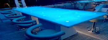 Onami Crystal low iron glass table top 142" x 54"