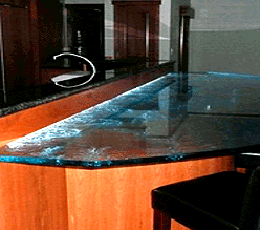 Onami Crystal textured low iron glass counter