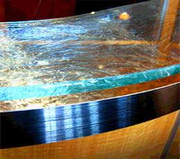 Onami Crystal textured low iron glass counter